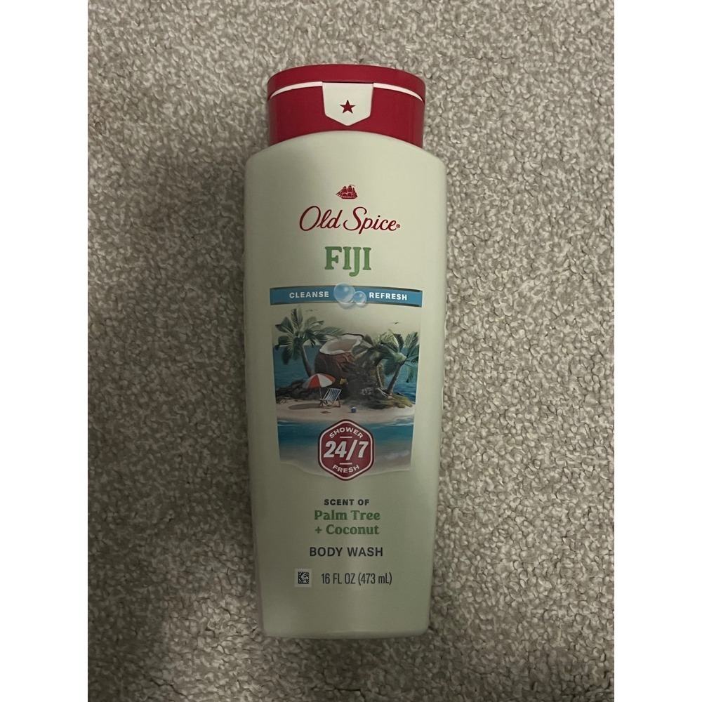 Old Spice Fiji Body Wash 16 Fl Oz Palm Tree Coconut Scent Men Cleanse Refresh